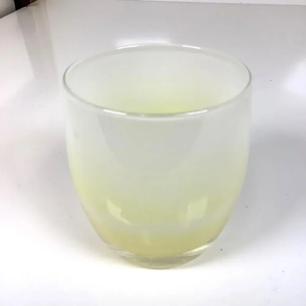 Glassybaby Angel Creamy Yellow Candle Holder Votive Pre Triskelion w/Sticker